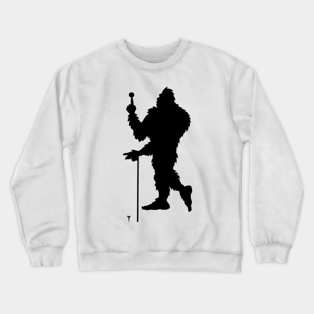 BIgfoot Playing Golf Sasquatch Silhouette Crewneck Sweatshirt by Tesszero